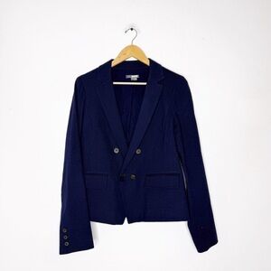 Vince Navy Textured Double-Breasted Blazer Jacket Size 10